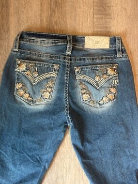 Miss Me Blue Embroidered Back Pocket Bootcut Jeans